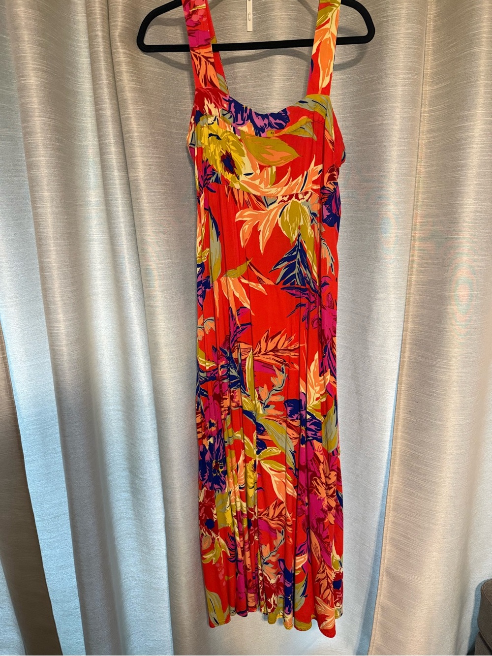 1. State Red Tropical Floral Maxi Dress